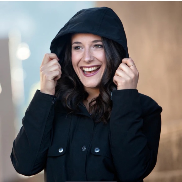 Scottevest Rhonda Trench Coat with hidden pockets S Black Like New - Picture 9 of 16